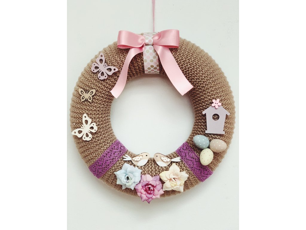 Ptáčci jarní velikonoční věnec